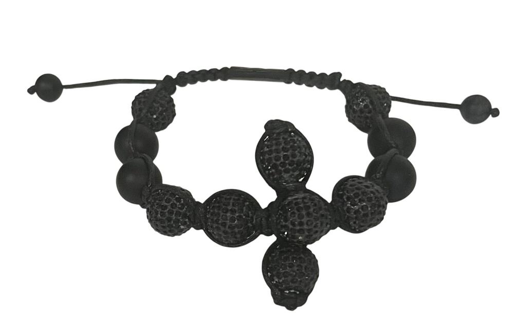 King Ice Los Angeles Bracelet Black Beads Crystals Ball Hematite Shamballa Style